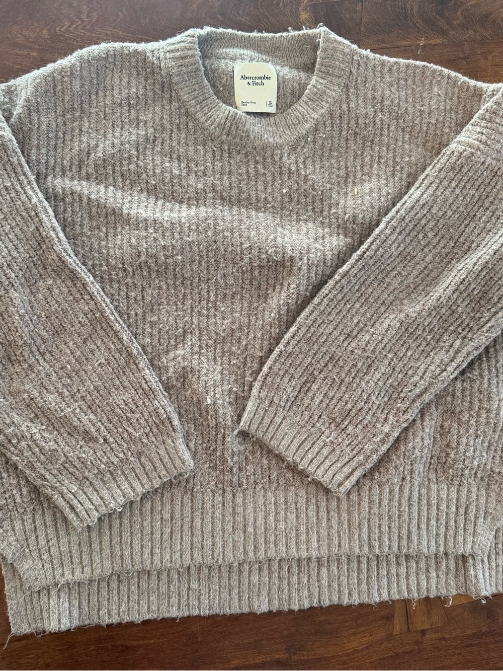 Abercrombie & Fitch Women's Crewneck Sweater - Light Taupe Heather